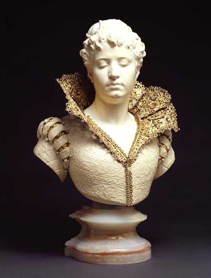A Florentine Lady, ivory, gilt on silver, pearls, onyx