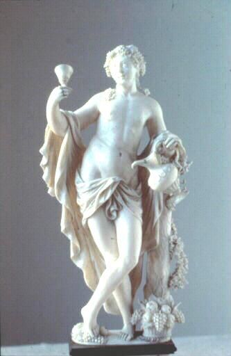 Belleteste, Autumn: Bacchus ivory carving. C. 1764. H: 18,4 cm included base. Dieppe. Chateau-musée.