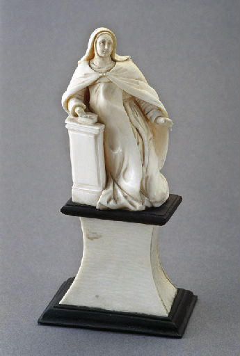 Belleteste, Saint Therese d`Avila ivory carving. Second half of the 18th century. H. c. 8,5 cm.  Rouen. Musée Flaubert & d´Histoire de la Médicine.