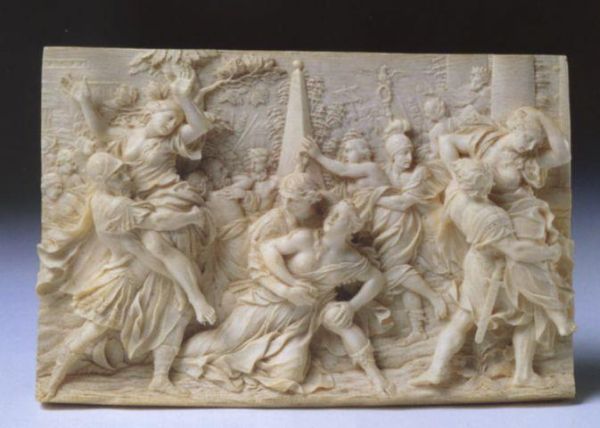 Elhafen, The Rape of the Sabine Women. C. 1680/90. 12,5 x 19 x 2,8 cm ( 4,9 x 7,5 x 1,1 in.).