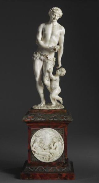 Elhafen, Bacchus and Child. C. 1700. Height overall. 15 3/8in. ( 39 cm) .