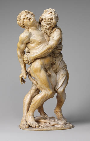 Hercules and Achelous, Carved Ivory, mid 17th century, 27.9 cm