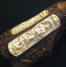 Inlay detail of rifle stock, ivory, ca. 1680-90