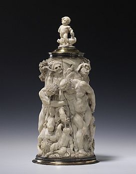 Tankard with bacchanal, 1630, Ivory with silver holder, gilded, h. 28,2 cm augsburg, kunstsammlungen und museen, maximilianmuseum