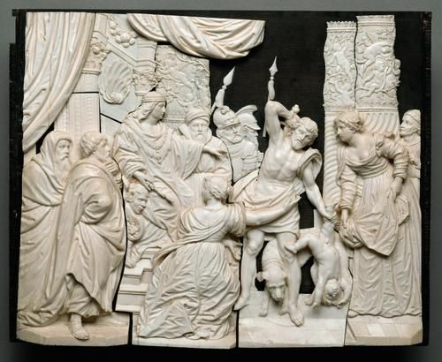 Ivory relief. The Judgement of Salomon. Attributed to Georg Pfründt. 

Circle of Augsburg after 1629. 30.1 x 36.5cm.

Courtesy:

Kunsthistorisches Museum Wien. Kunstkammer.

Austria