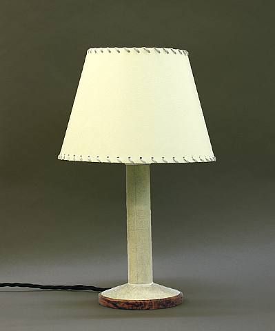 Rousseau, Table lamp with ivory, sharkskin, Burr-Thuja wood, 39 cm high; ca. 1932, private collection, Germany