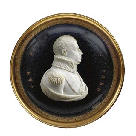 Carlo Felice, King of Sardina, ivory micro carving, circa 1820, 12.9 cm x 12.9 cm 