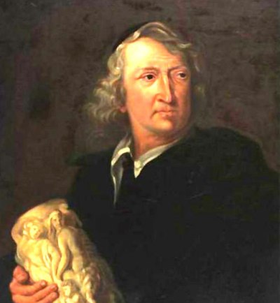 Portrait of Gerhard van Opstal holding a carved ivory
